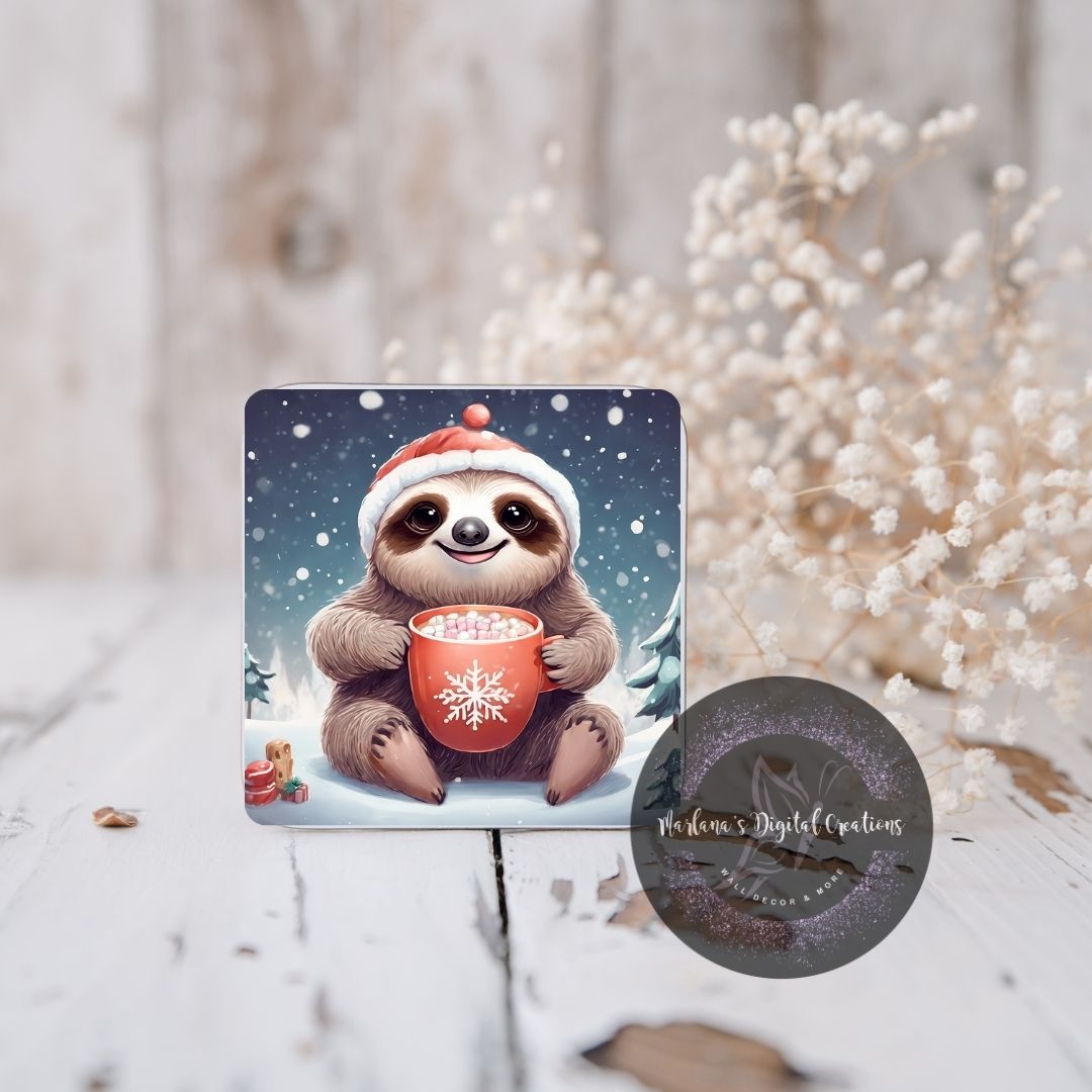 Christmas Sloth 1 Coaster