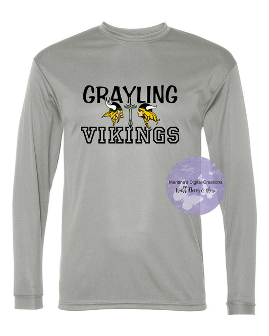 Grayling Vikings 2023 Unisex Long Sleeve Performance Shirt - Screen Print