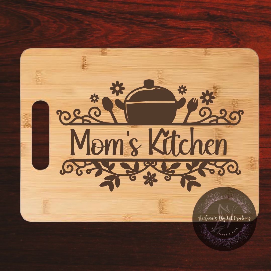 Custom Kitchen Pot Monogram - Large Rectangle Cutting Board