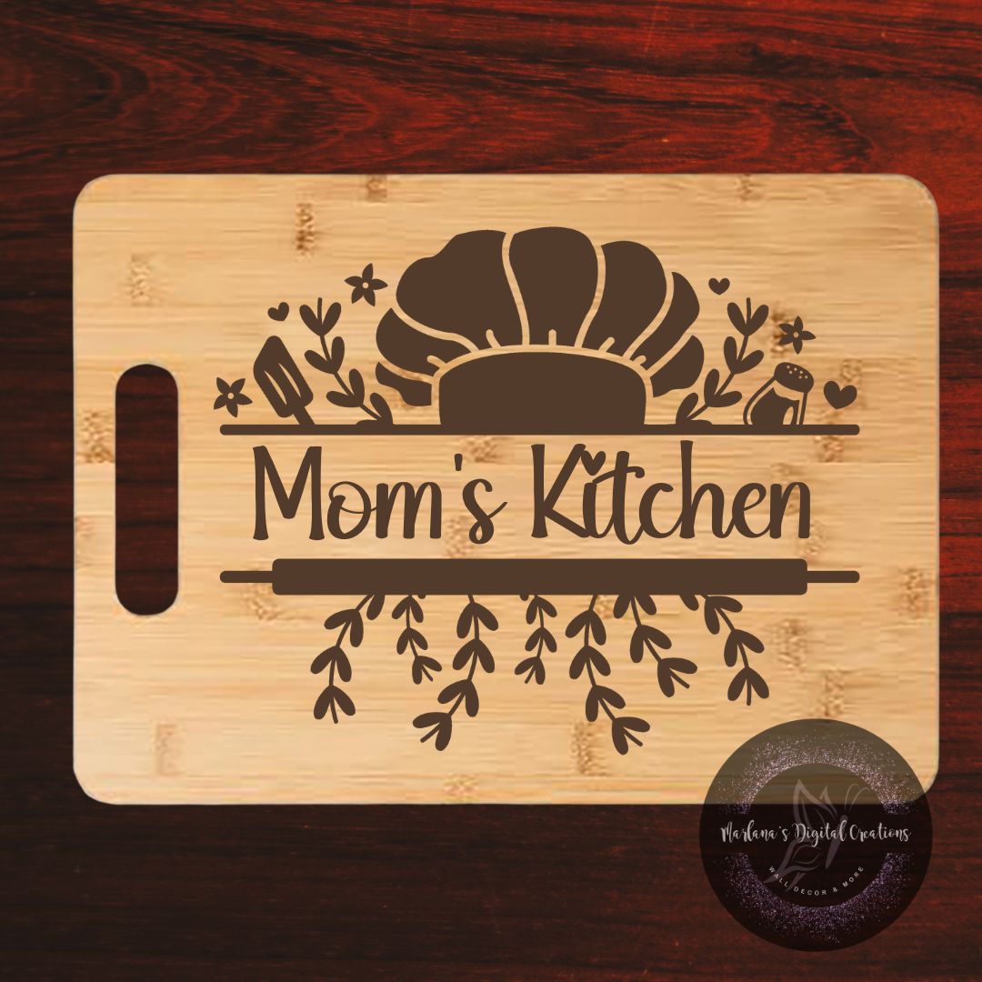 Custom Chef Hat Monogram - Large Rectangle Cutting Board