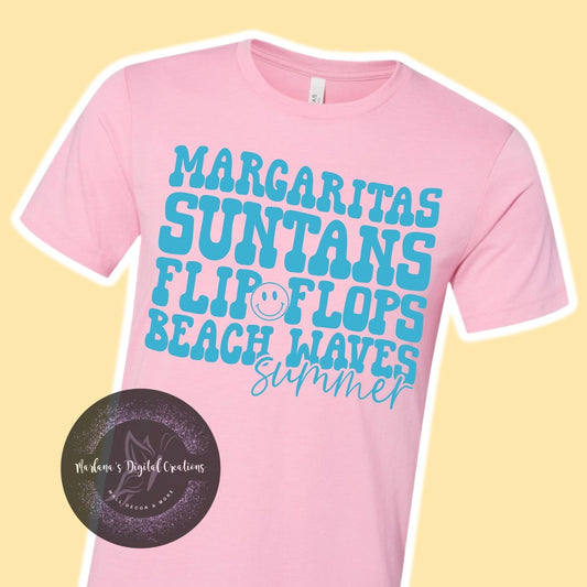 Margaritas Suntans Flip Flops Beach Waves Summer HMD