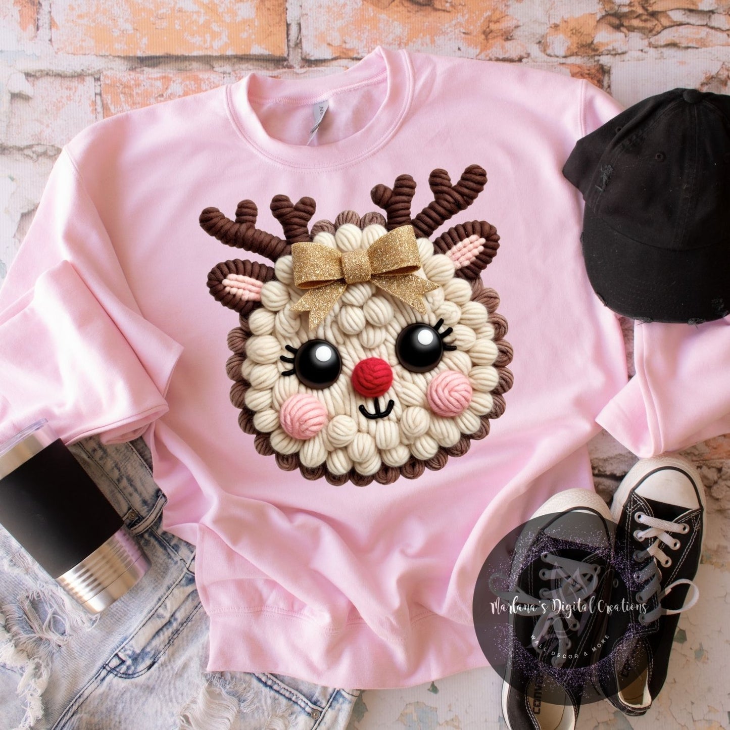 Reindeer Gold Bow Yarn HMD