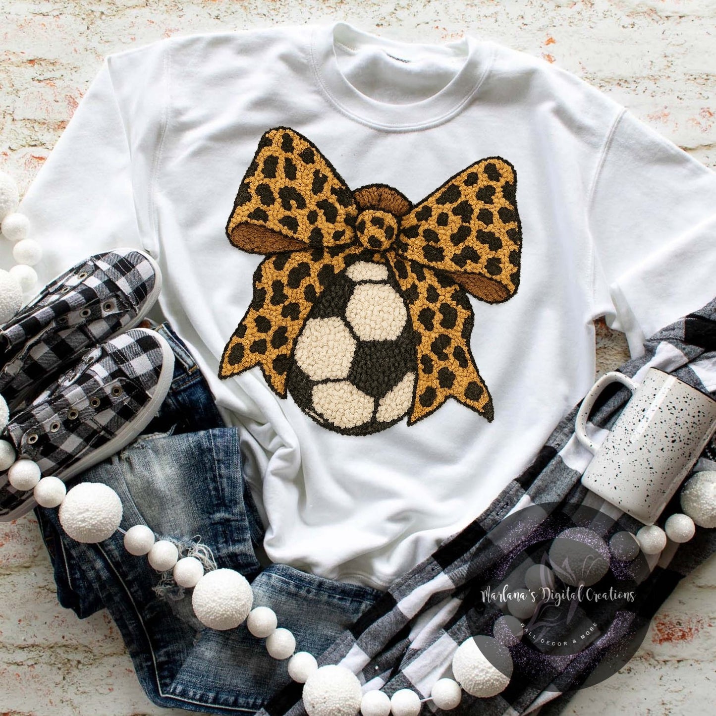 Leopard Bow Soccer Yarn HMD