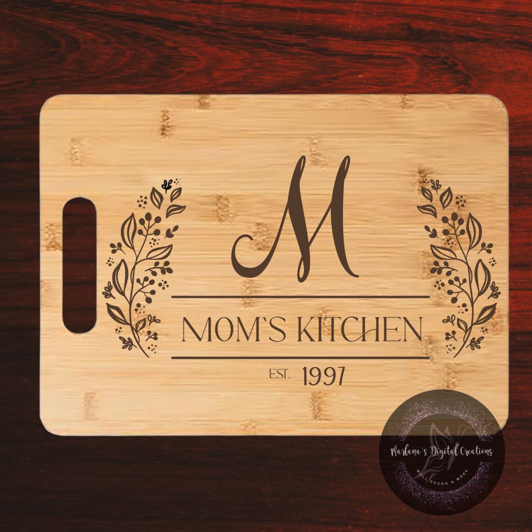 Custom Mom's Kitchen Frame - Large Rectangle Cutting Board