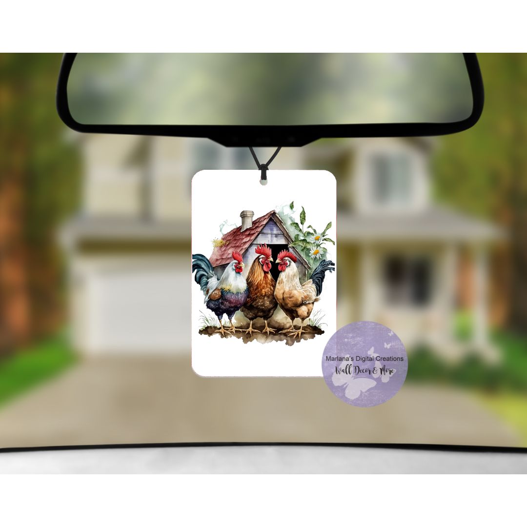 Chickens 1 Car Freshener