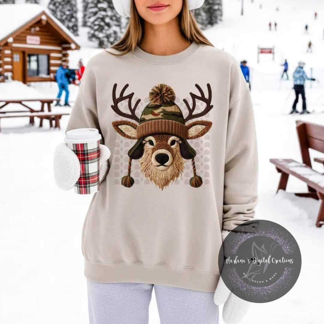 Deer In Camo Hat Yarn CPC