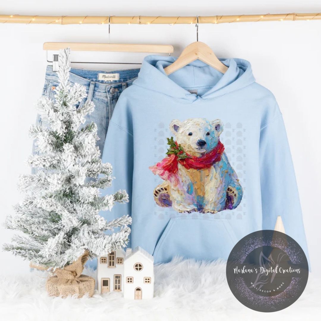 Hand Painted Christmas Polar Bear CPC