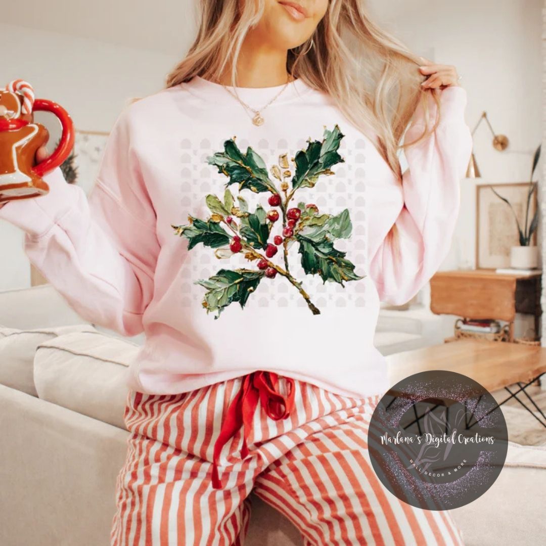 Hand Painted Mistletoe CPC