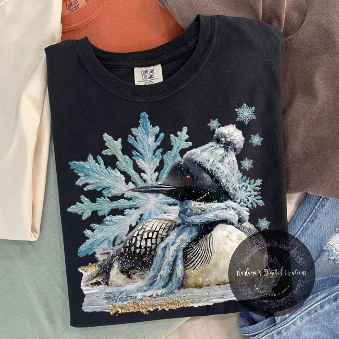 Hand Painted Winter Loon CPC