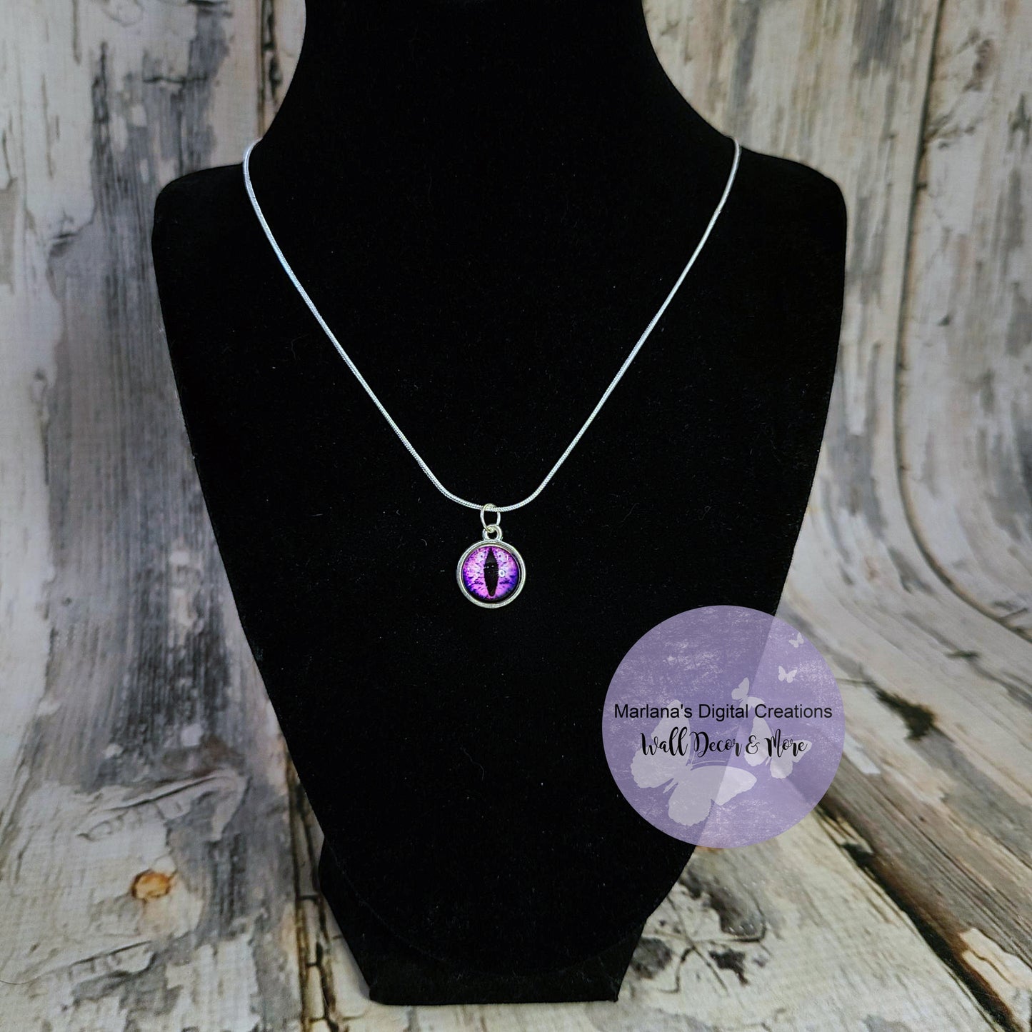 Purple Pink Cat Eye Carbochon Necklace