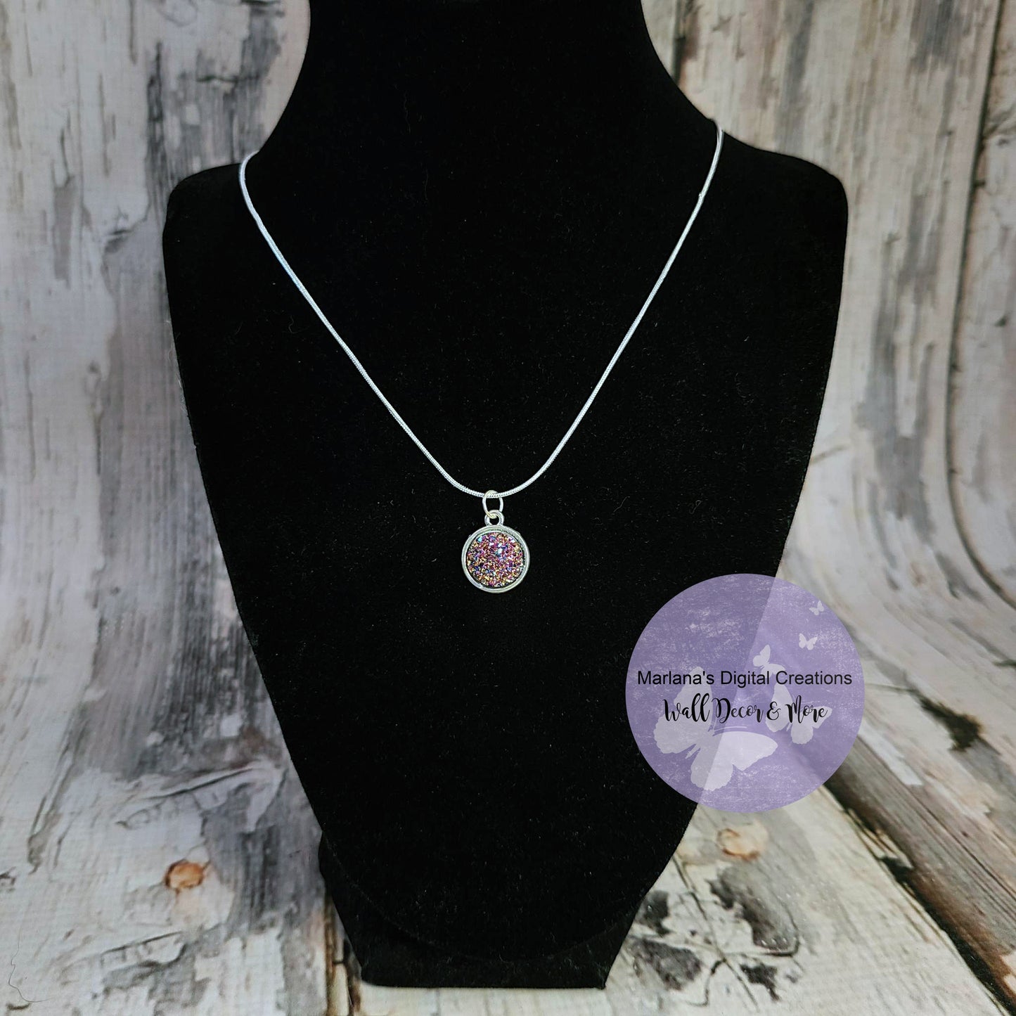 Rose Gold Druzy Necklace