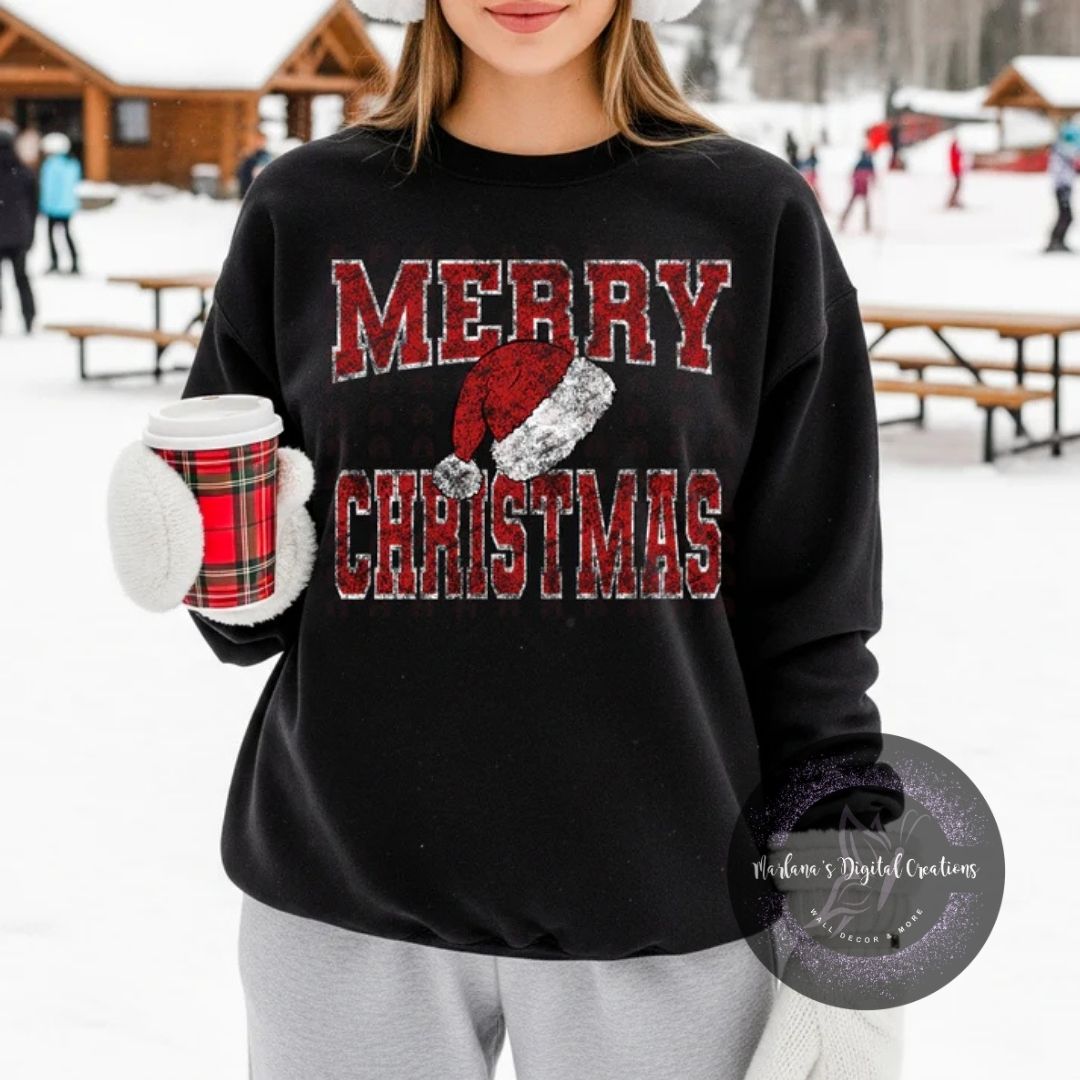 Vintage Merry Christmas Santa Hat CPC