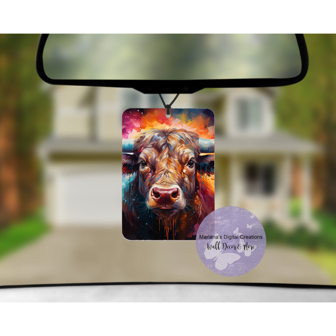 Watercolor Cow 189 Car Freshener