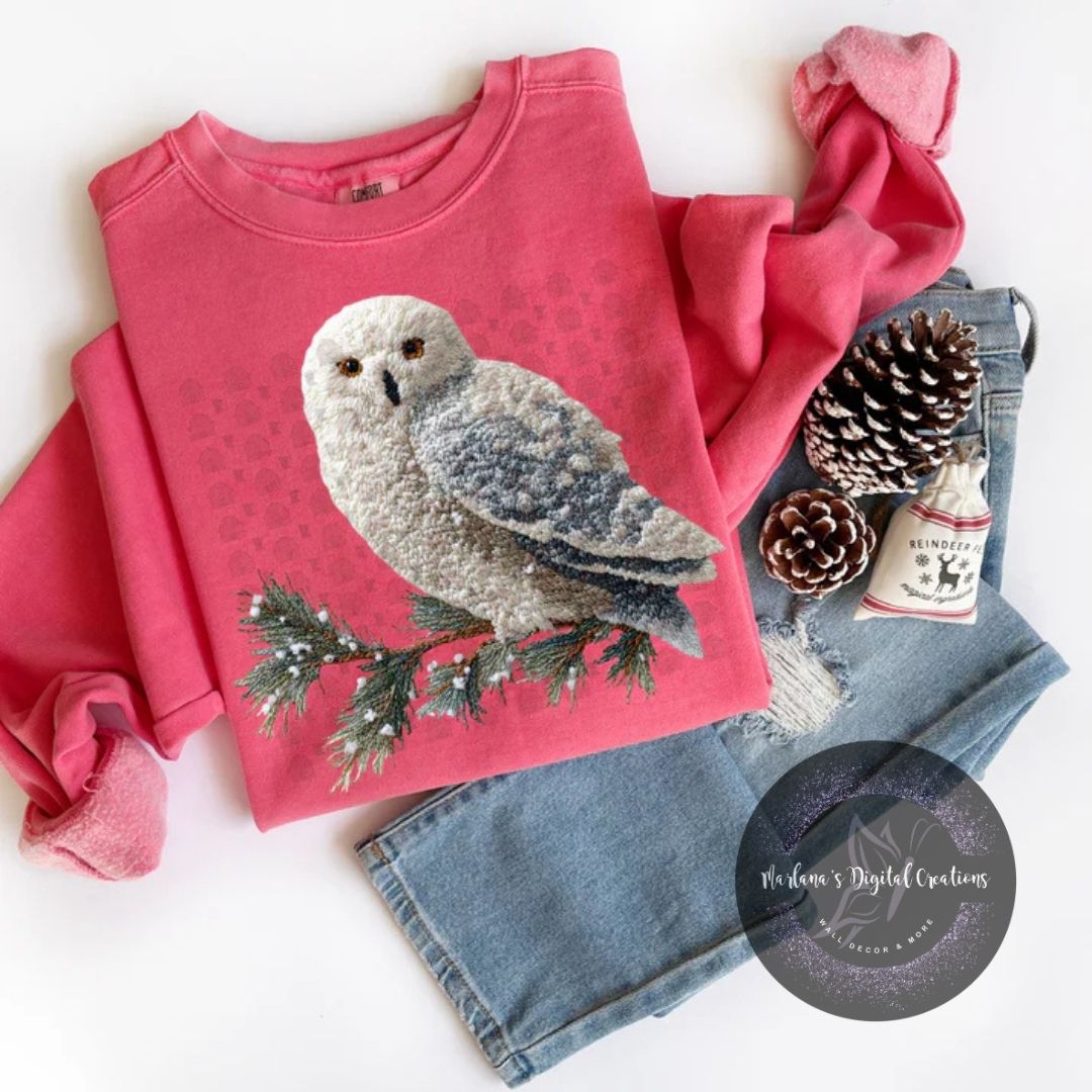 Winter Snow Owl Latch Hook Yarn Print CPC