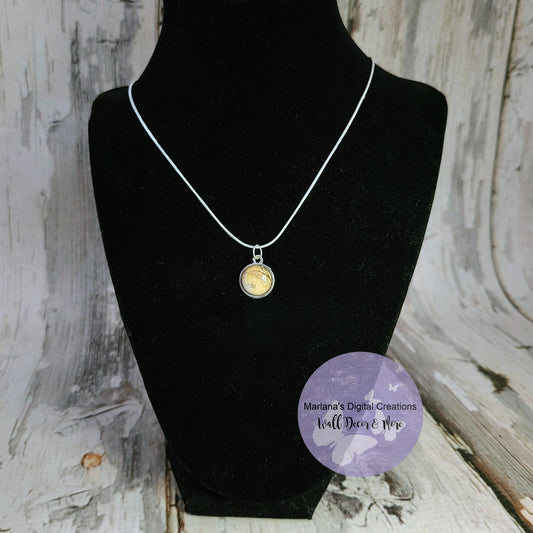 Yellow Agate 2 Stone Carbochon Necklace