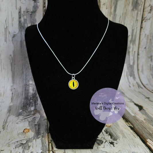 Yellow Cat Eye Carbochon Necklace