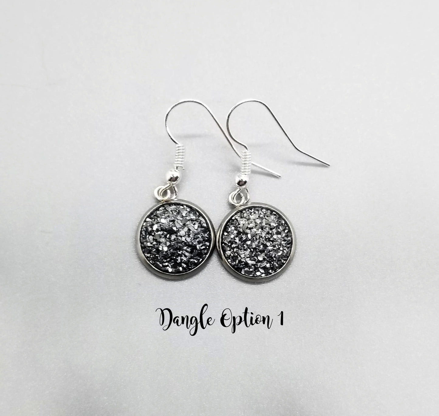 12mm Druzy Stainless Steel Earring