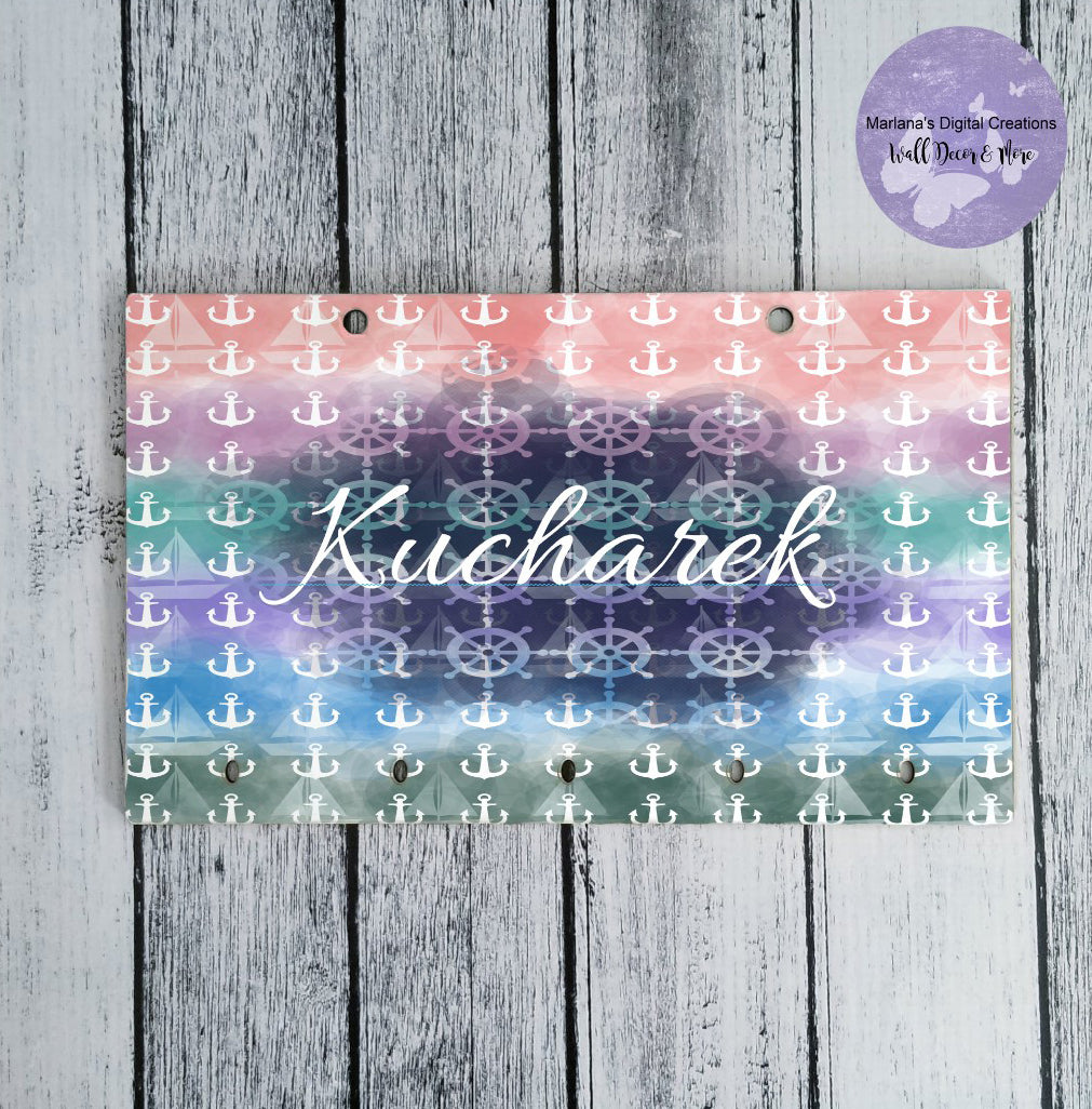 Anchors Sailboat Wheel Key Rack