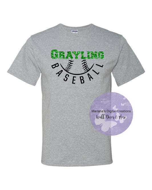 Grayling Baseball Glitter Personalized Unisex Tshirt