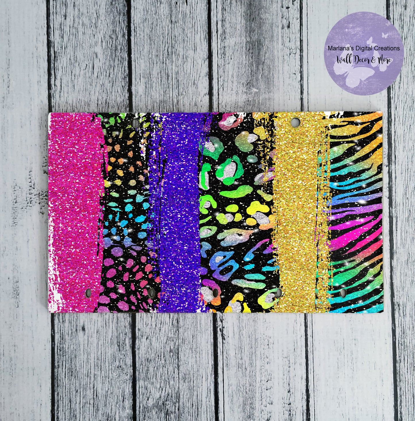 Brush Strokes Rainbow Animal Print 1 Key Rack