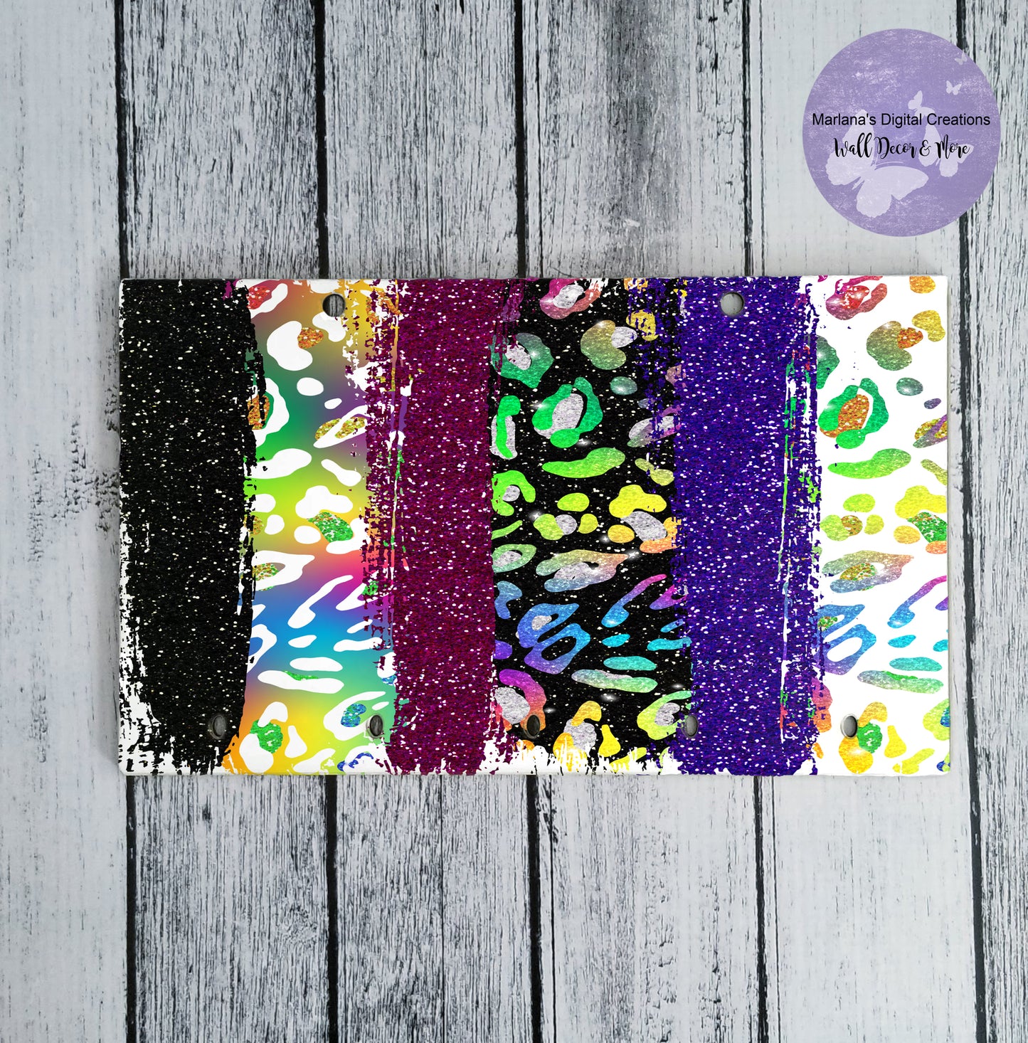 Brush Strokes Rainbow Animal Print 4 Key Rack