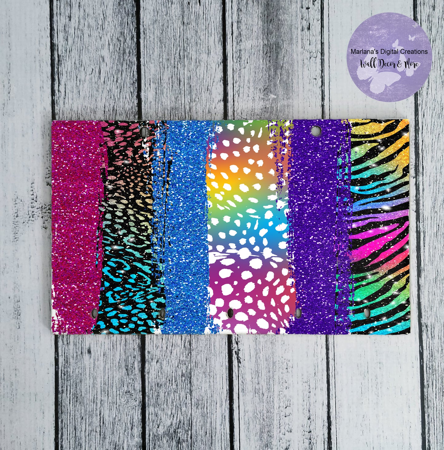 Brush Strokes Rainbow Animal Print 6 Key Rack
