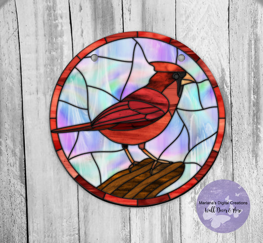 Cardinal Stained Glass - Circle Sign