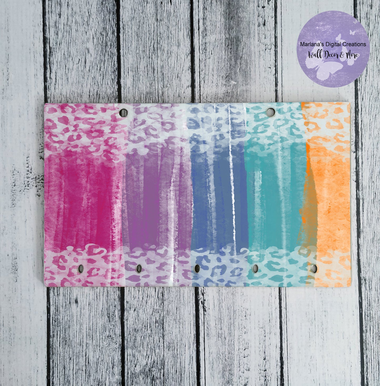 Cheetah Painted Strips Key Rack