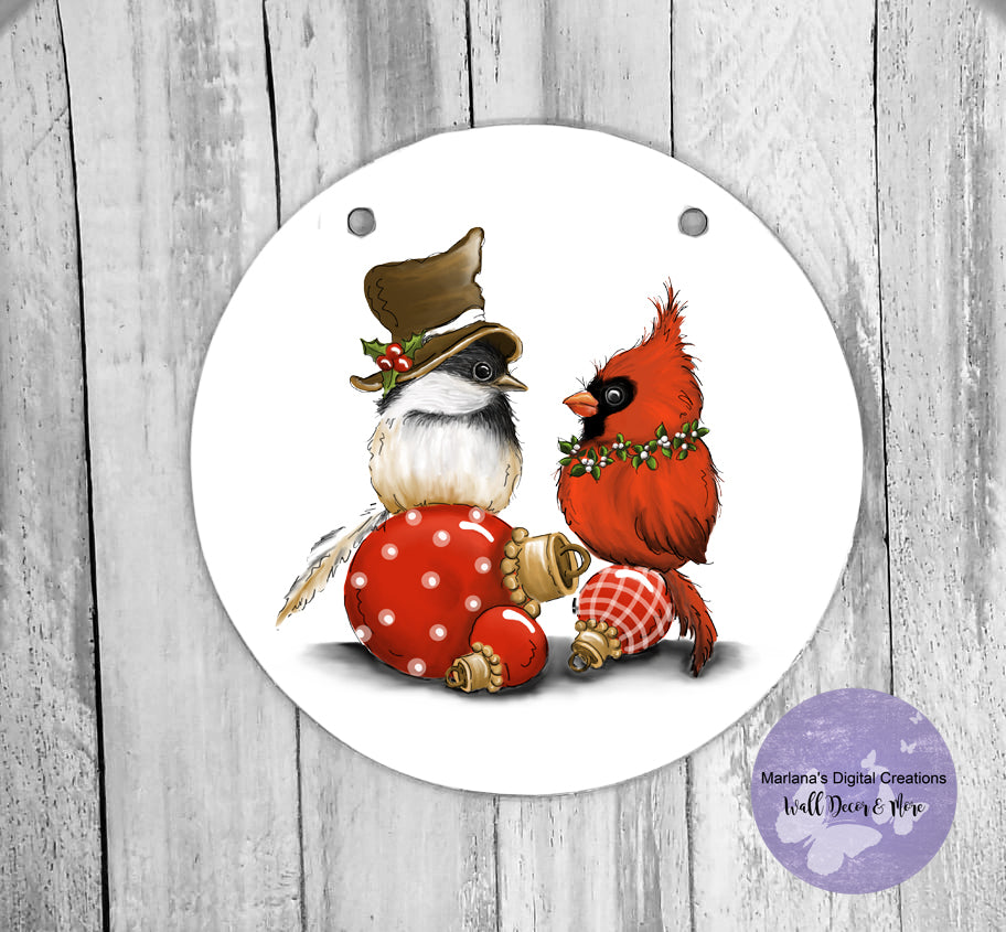 Chick-A-Dee Cardinal Cheer - Circle Sign