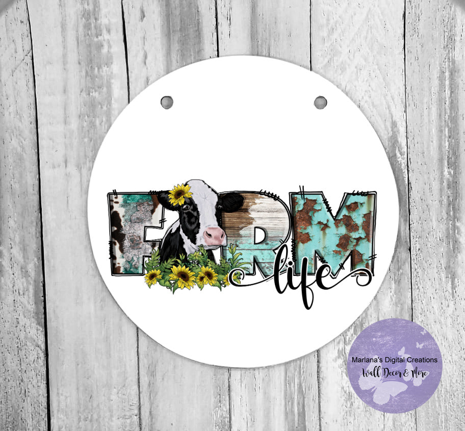 Farm Life Cow 1 - Circle Sign
