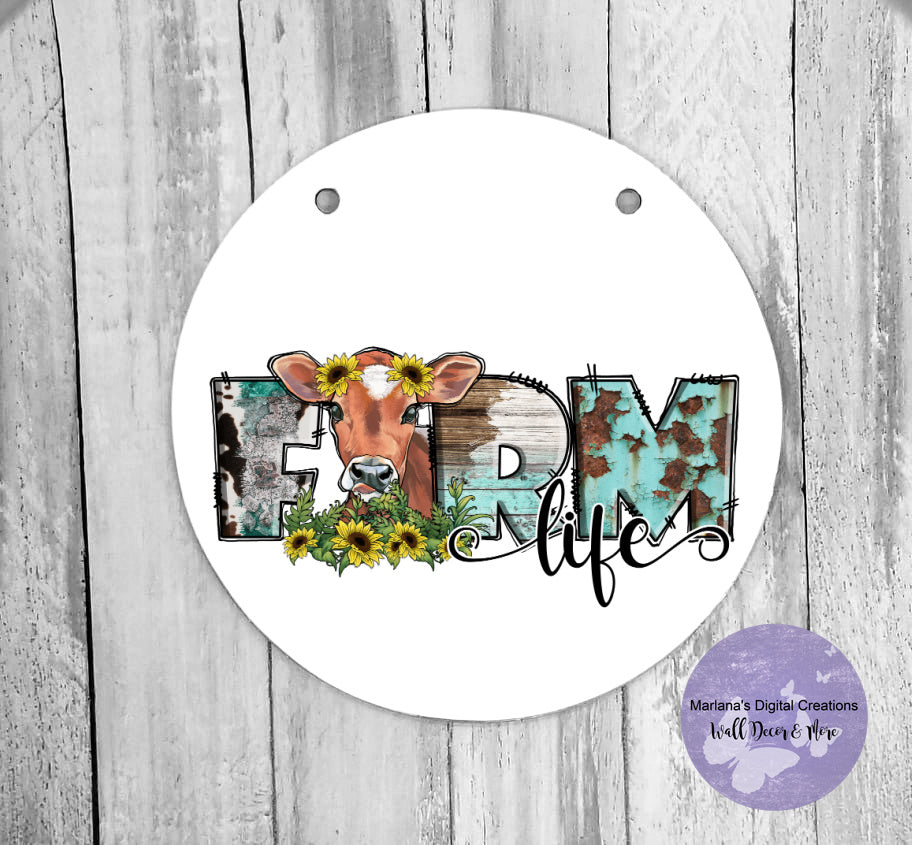 Farm Life Cow 2 - Circle Sign