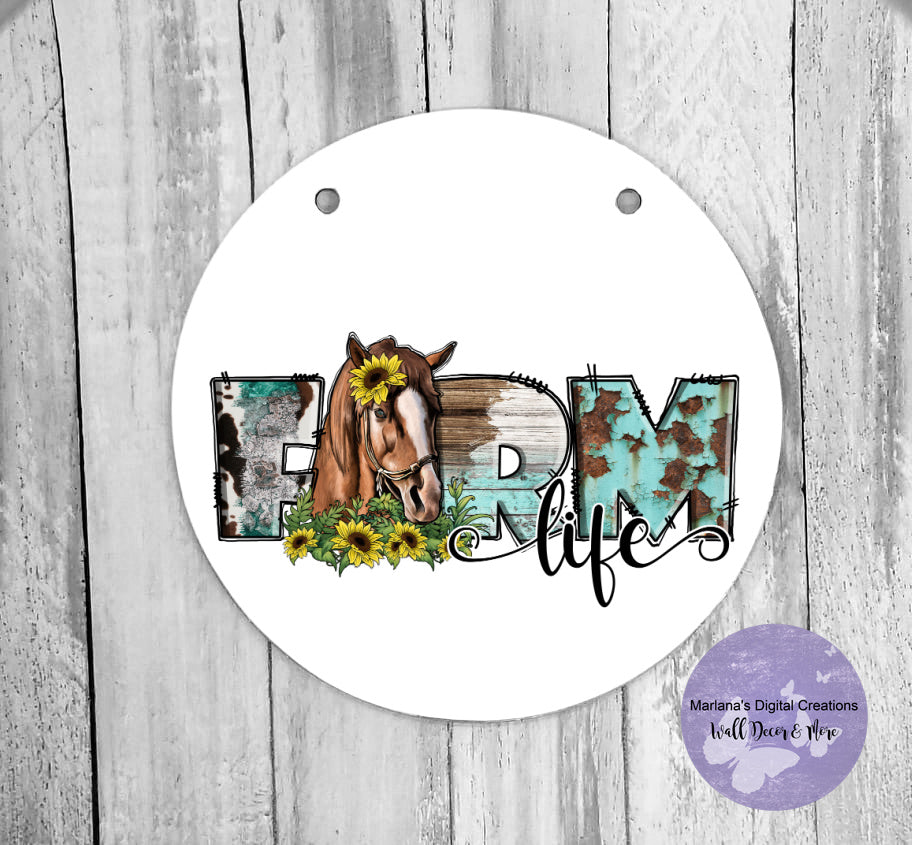 Farm Life Horse - Circle Sign