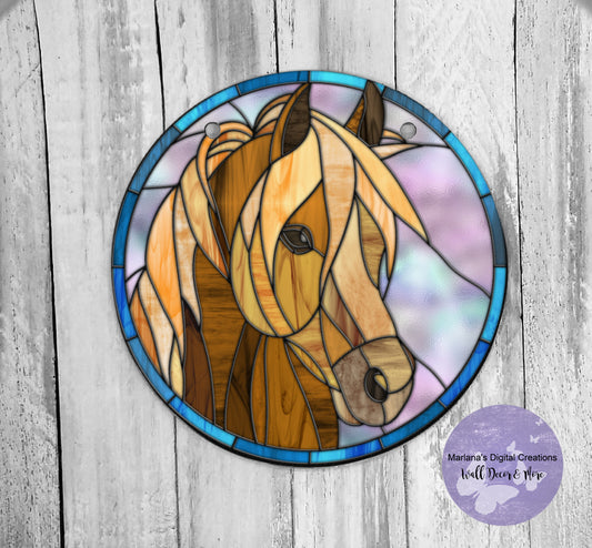 Horse Stained Glass - Circle Sign