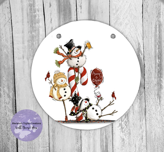 Snowman Party - Circle Sign