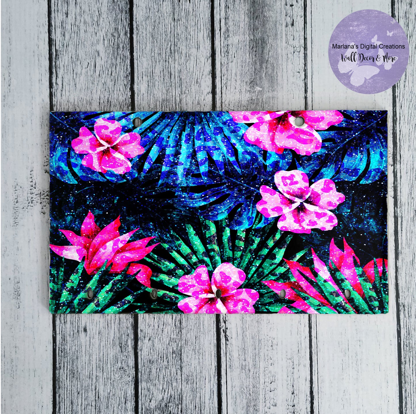 Tropical Glitter Key Rack