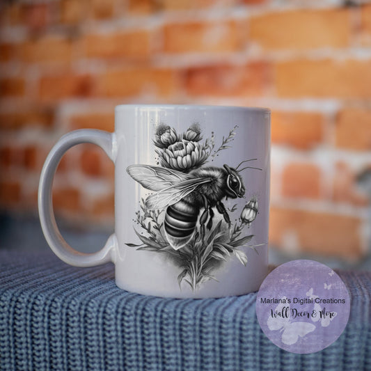 Bee In Flowers Mug