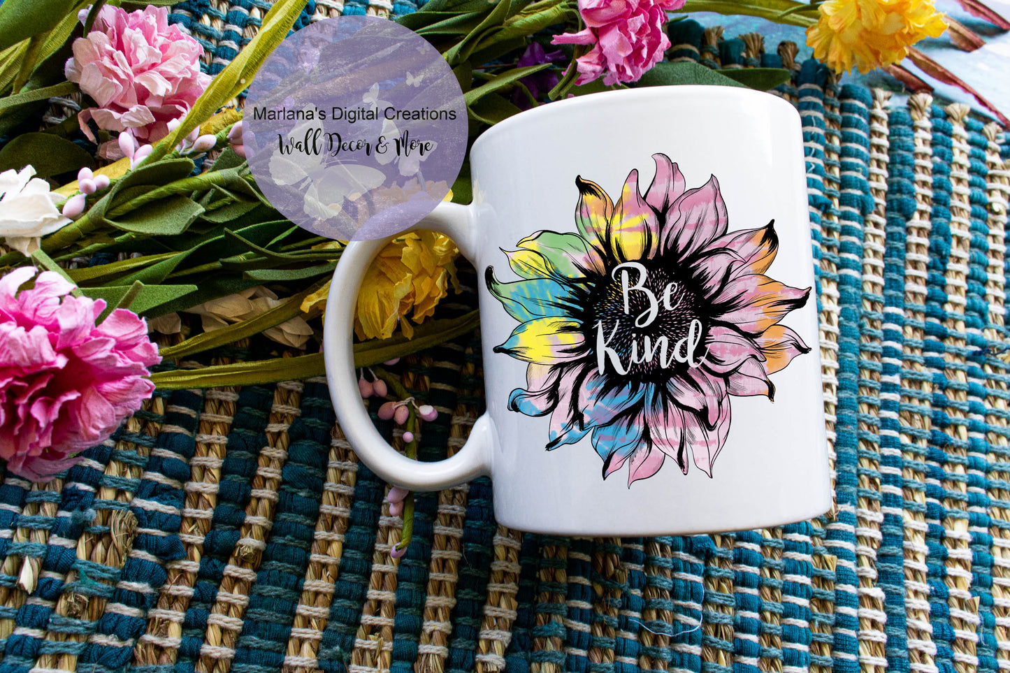 Be Kind Rainbow Sunflower - Mug