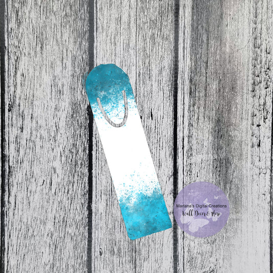 Color Splash blue White Bookmark