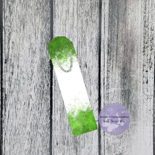 Color Splash Green White Bookmark