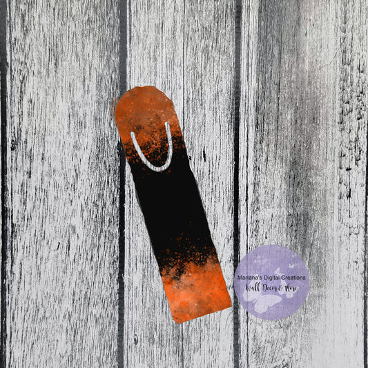 Color Splash Orange Black Bookmark