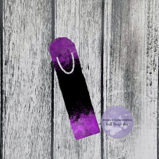 Color Splash Purple Black Bookmark