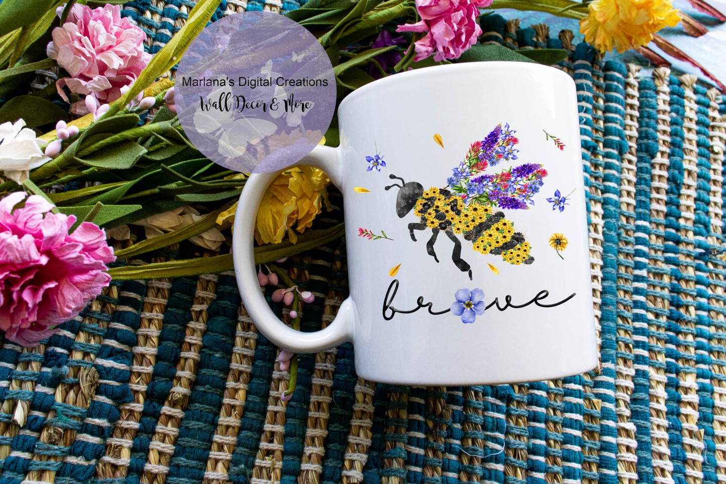 Floral Bee Brave - Mug