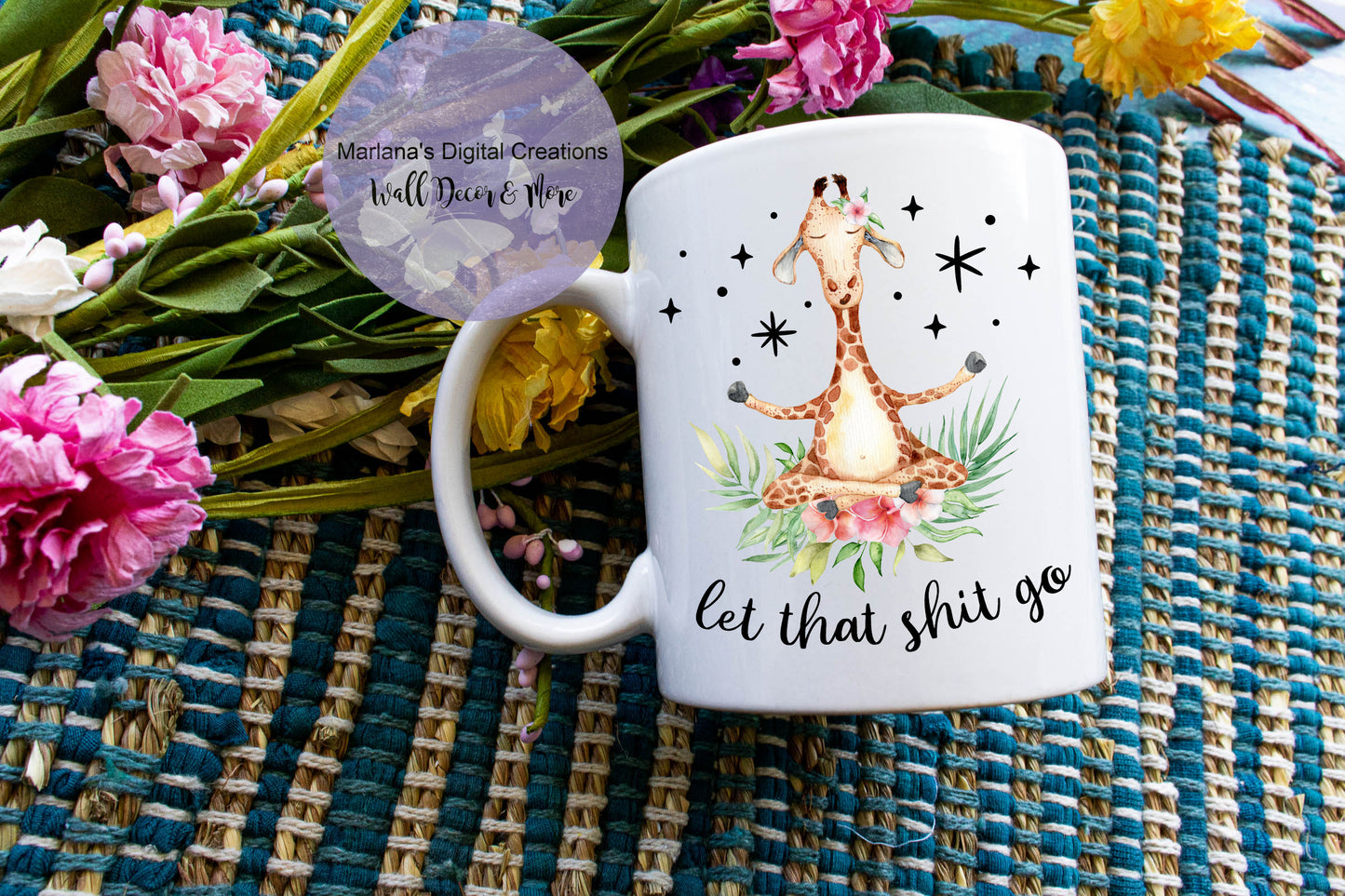 Giraffe Let Go - Mug