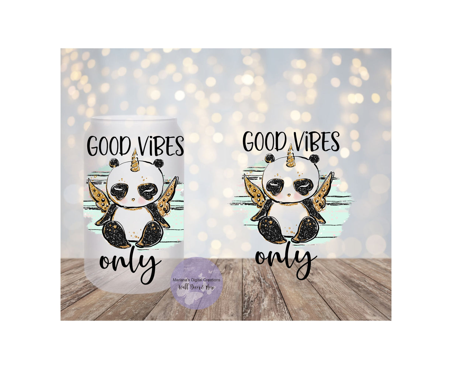 Good Vibes Only 16oz Frosted Glass Tumbler