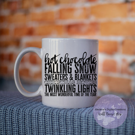 Hot Chocolate Falling Snow - Mug