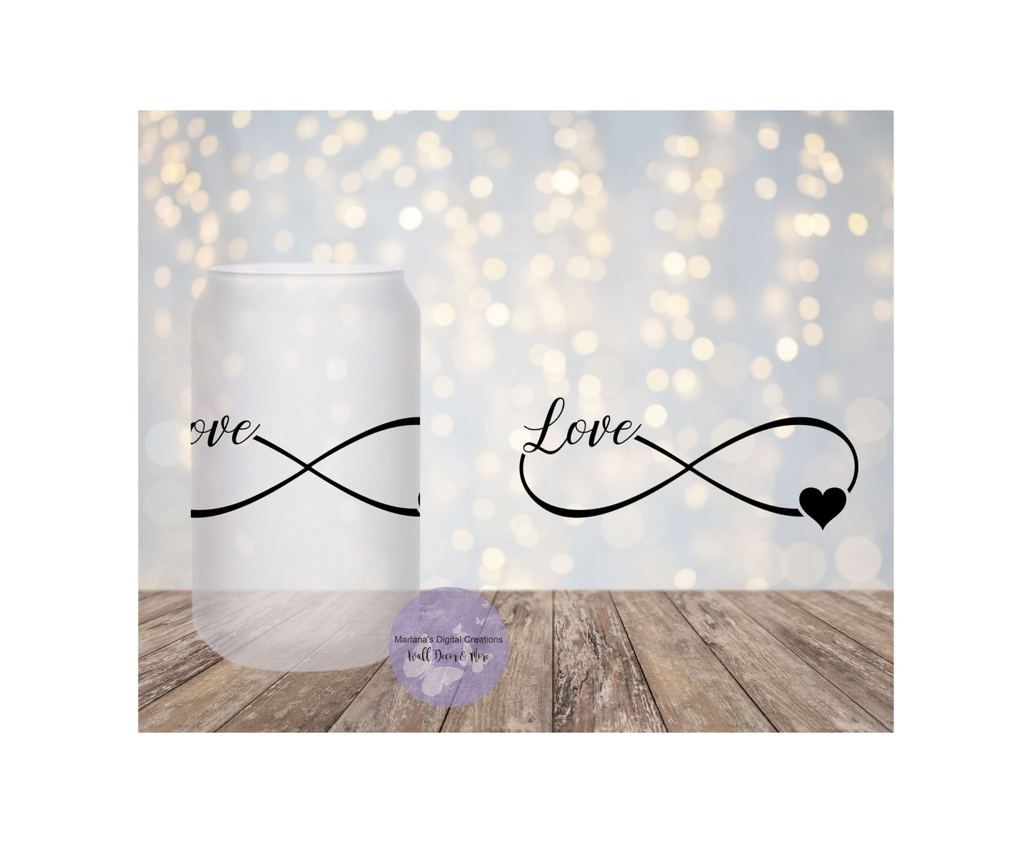 Infinity Love 16oz Frosted Glass Tumbler