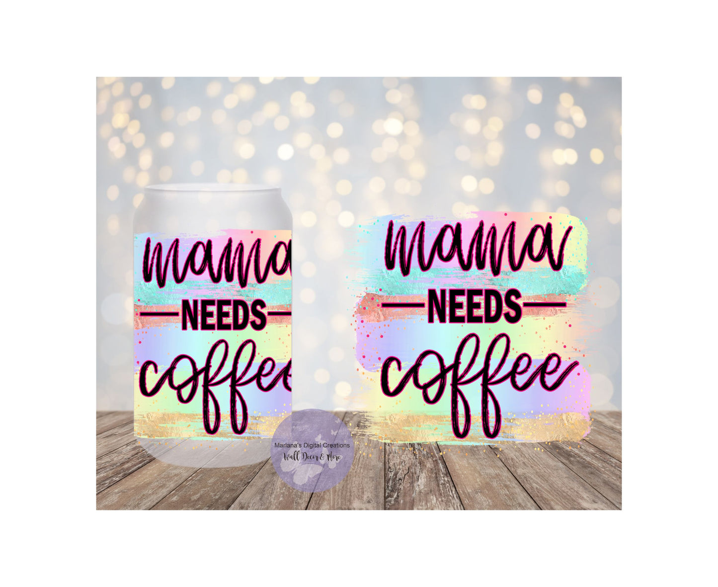 Mama Needs Coffee 16oz Frosted Glass Tumbler