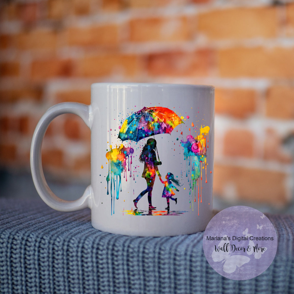 Mother And Daughter Rainbow Rain Mug