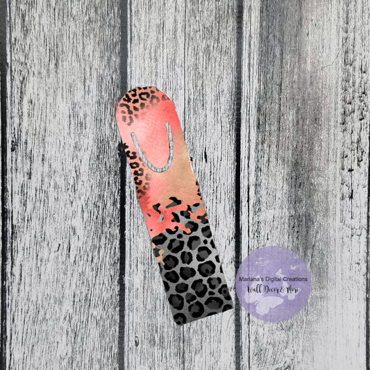 Peach Leopard Bookmark