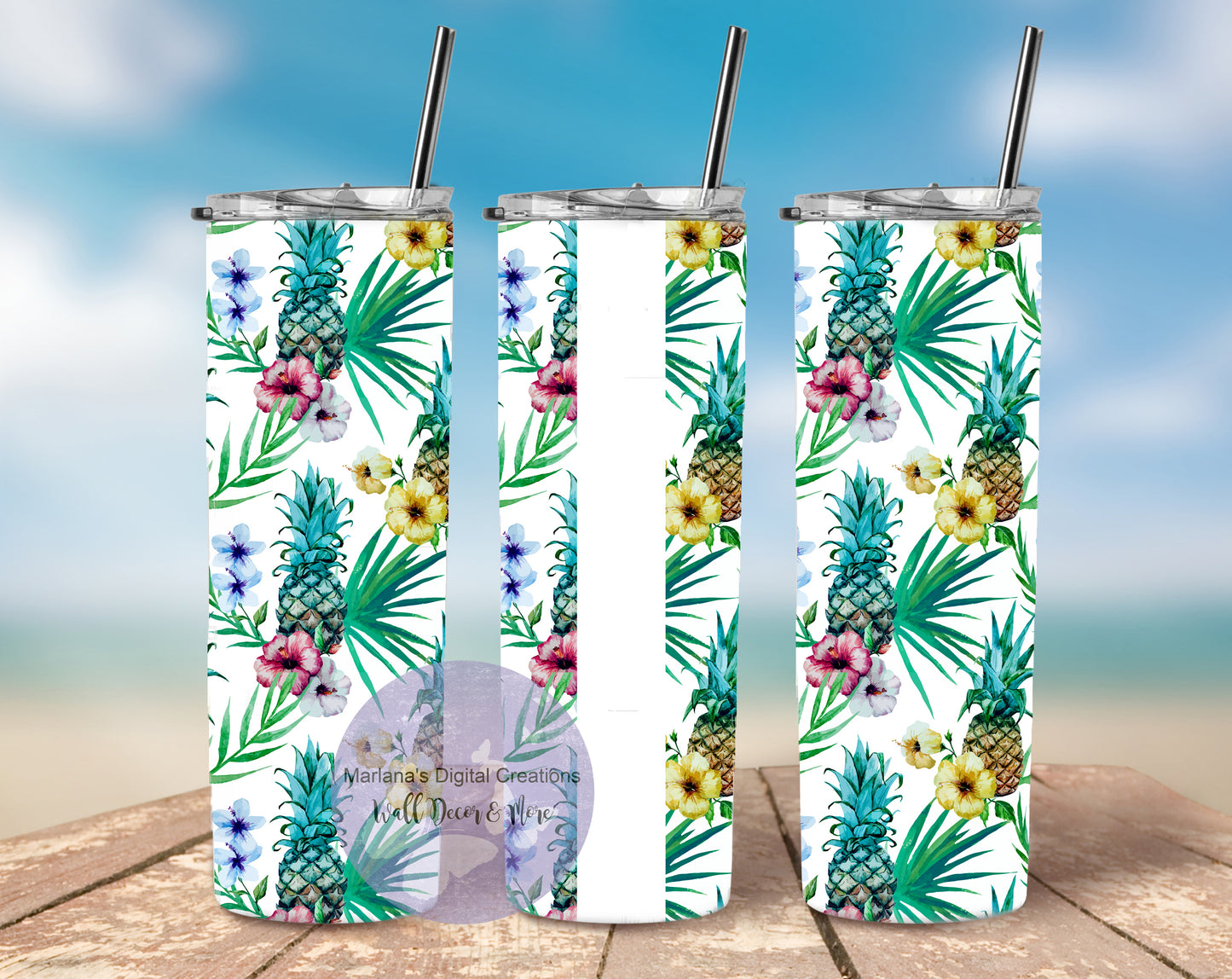 Pineapple 20oz Skinny Tumbler